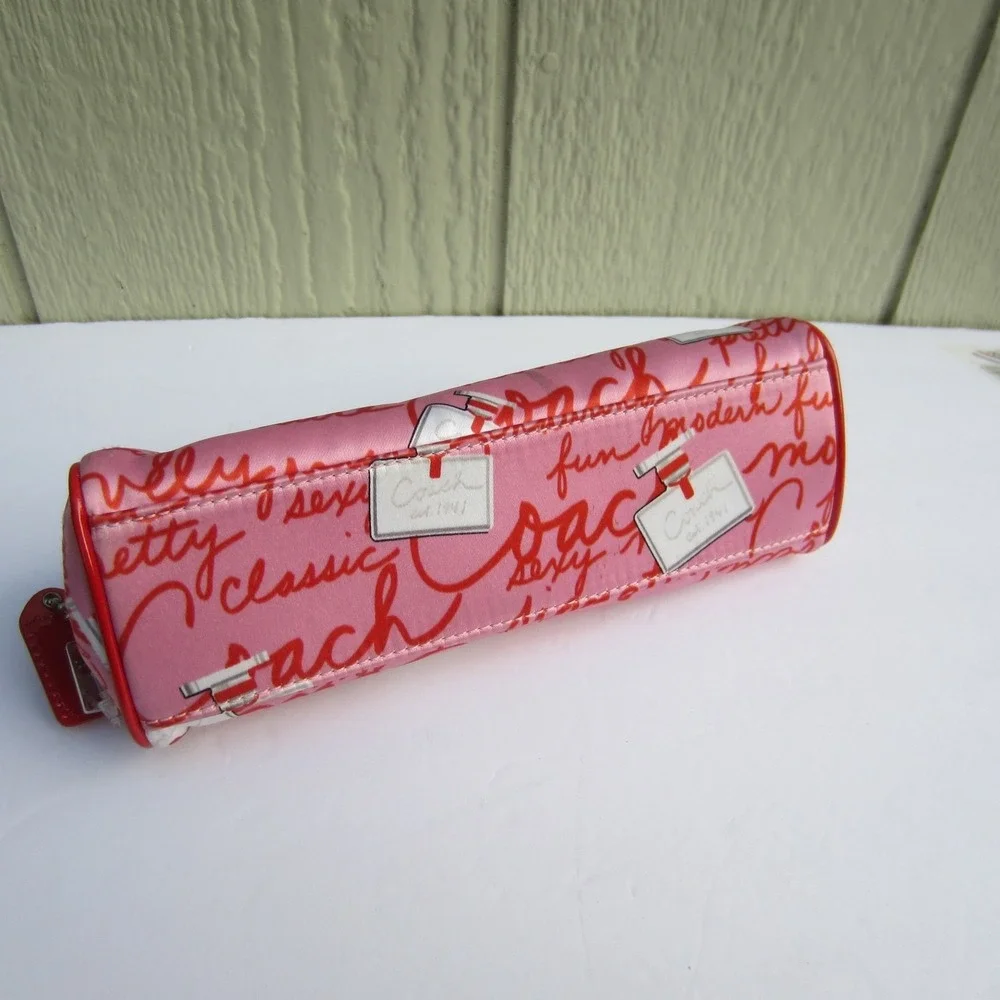 COACH LIMITED EDITION Satin Kisslock Perfume Bottle Print Framed Bag 8''X3''X3''